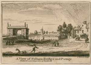 Utsikt over Fulham Bridge og Putney av English School