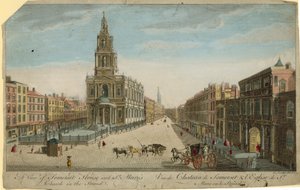 Utsikt over Somerset House og St Marys Church i Strand av English School