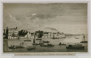 En utsikt tatt nær Mr Smiths House ved Battersea, og ser oppover Themsen