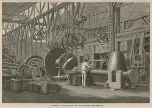 Et besøk til Penns Marine Engine Factory i Greenwich, London; Snuing av en padleaksel for et dampskip av English School