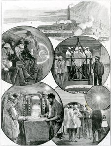 Et besøk til Channel Tunnel, illustrasjon fra The Graphic 4. mars, 1882 av English School