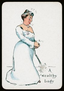 En velstående dame (farge litho) av English School