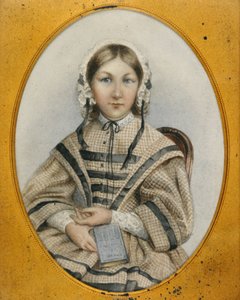 En ung Florence Nightingale i en oval ramme (miniatyr) av English School