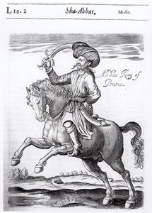 Abbas, konge av Persia, fra "Noen år med reiser til forskjellige deler av Asia og Afrika" av Sir Thomas Herbert (1606-82), 1638 av English School