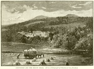 Abbotsford og Eildon Hills av English School