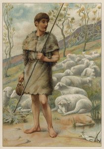 Abel og sauene hans (chromolitho) av English School