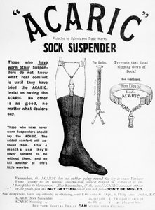 Acaric Sock Suspender-annonse, 1898 av English School