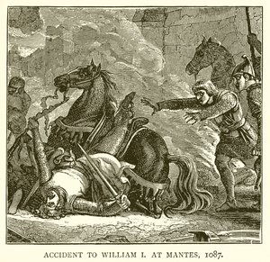 Ulykke med William I i Mantes, 1087 av English School