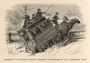 Ulykke med en omnibus som kjører mellom Wolverhampton og Tattenhall Wood av English School