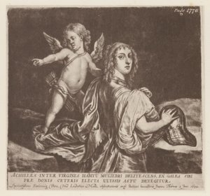 Akilles og Amor (litho) av English School