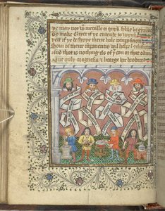 Legg til 10302 fol.32v Alkymistene Geber (800 eller 900 e.Kr.), Arnold av Villanova, Rhasis og Hermes Trismegistus, fra 