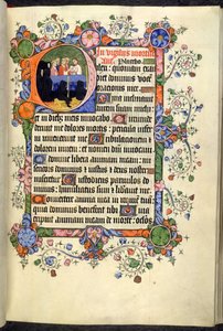 Legge til. 42131 f.46r, Vigils of the Dead (Office of the Dead), med gotiske quadrata, fra Bedford Hours and Psalter av English School