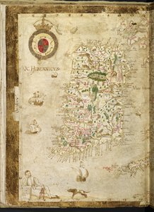 Legge til. 62540, ff.3v-4, Kart over Storbritannia og Irland, fra 