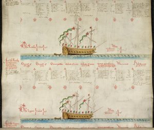 Legg til MS 22047 Galleasen The Antelop and The Tegar, fra 'The Anthony Roll' av English School