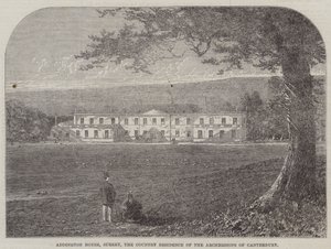 Addington House, Surrey, landstedet til erkebiskopene av Canterbury (gravering) av English School