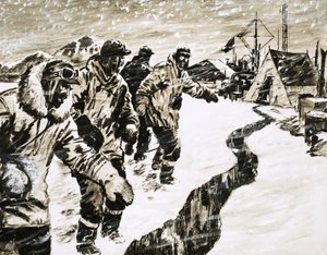 Treibend auf einer Eisscholle