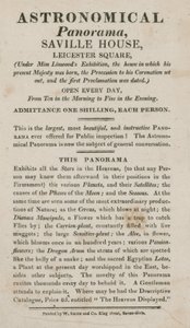 Annonse for Astronomical Panorama, Saville House, Leicester Square, London av English School
