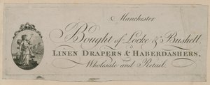 Annonse for kjøpt av Locke & Bushell, Manchester av English School