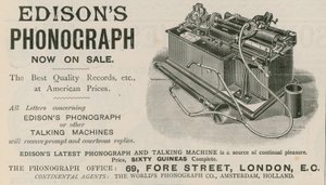 Annonse for Edisons Phonograph av English School