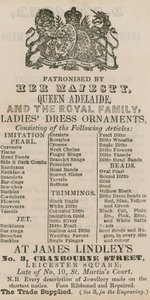 Annonse for James Lindleys, 3 Cranbourne Street, Leicester Square, London av English School