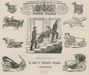 Annonse for John Ward, produsent av ugyldige vogner av English School