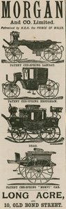 Annonse for Morgan & Co Ltd, vognprodusenter, Long Acre og 10 Old Bond Street, London av English School
