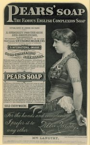 Annonse for Pears Soap med skuespillerinnen Lillie Langtry av English School