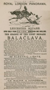Annonse for The Royal London Panorama med Charge of the Light Brigade på Balaclava av English School