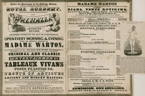 Annonse for The Walhalla, Leicester Square, under ledelse av Madame Warton