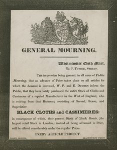 Annonse for W P og E Dudden, Westminster Cloth Mart, 7 Tothill Street av English School