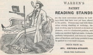 Annonse for Warrens Patent Reading Stands av English School