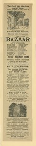 Annonser for en Grand Bazaar i Vauxhall Gardens