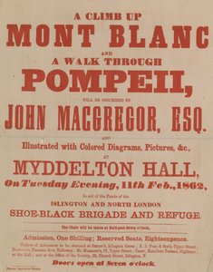 Annonsere for et foredrag av John MacGregor av English School