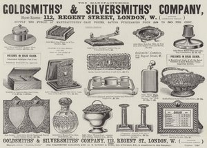 Annonse, Goldsmiths' and Silversmiths' Company (gravering) av English School