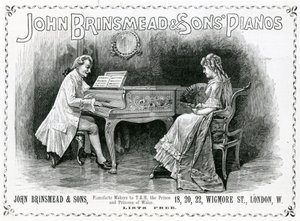 Werbung, John Brinsmead und Sons Pianos, Illustration für The Graphic, 4. Juli 1891 (Gravur)