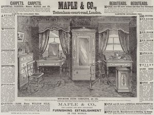 Annonse, Maple and Company (gravering) av English School