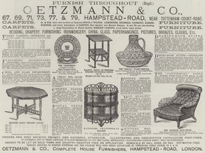 Annonse, Oetzmann and Company (gravering) av English School