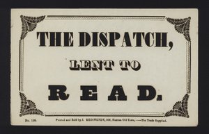 Annonse: The Despatch utlånt til å lese (skriv) av English School
