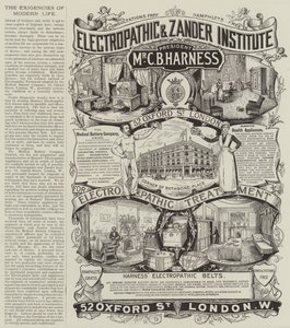 Annonse, The Medical Battery Company (gravering) av English School