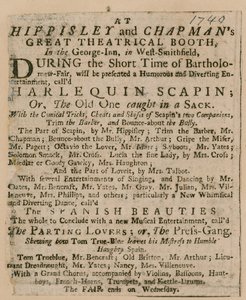 Annonse for Bartholomew Fair av English School