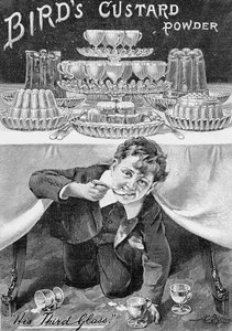 Annonse for Birds Custard Powder, fra Kongen, 1. juni 1901 (trykt papir) av English School