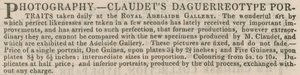 Annonse for Claudets Daguerreotype-portretter av English School