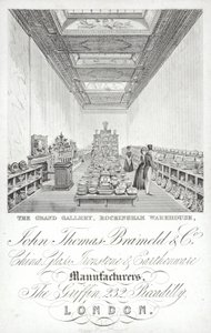 Annonse for John Thomas Brameld og Co, Kina, glass, jernstein og keramikkprodusenter, London av English School