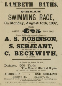 Annonse for Lambeth Baths av English School