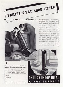 Annonse for Philips X-Ray Shoe Fitter, 1930-tallet av English School