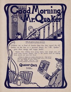 Annonse for Quaker Oats frokostblanding (litho) av English School
