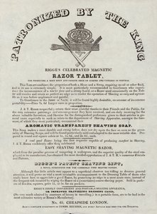 Annonse for Rigges feiret magnetisk barberblad av English School