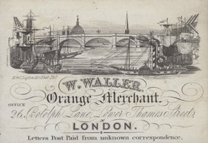 Werbung für W Waller, Orangenhändler, London