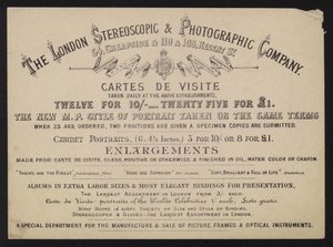 Annonse for London Stereoscopic and Photographic Company av English School