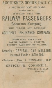 Annonse for Railway Passenger Assurance Company av English School